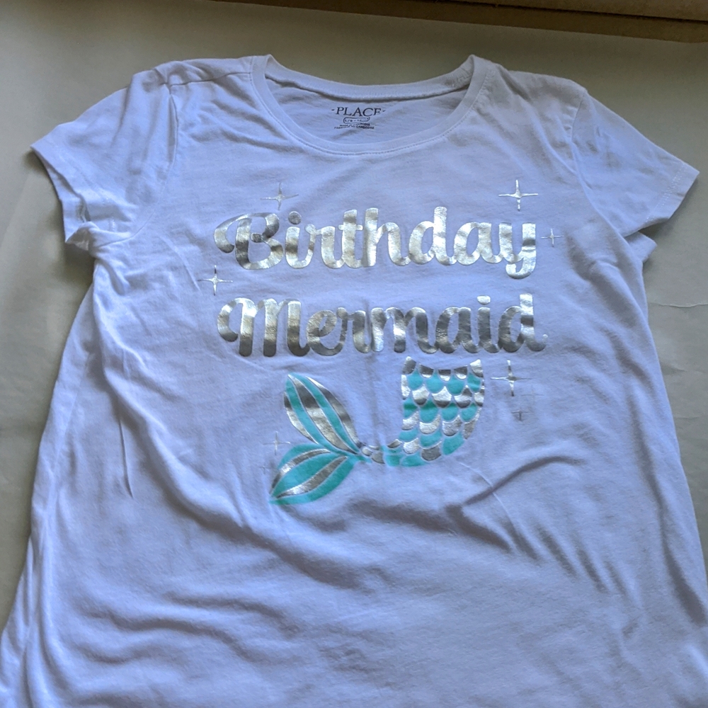 🌸10-12, Birthday Mermaid white children's place, 100% cotton